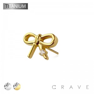 IMPLANT GRADE TITANIUM THREADLESS PUSH IN RIBBON CZ TOP PART ONLY